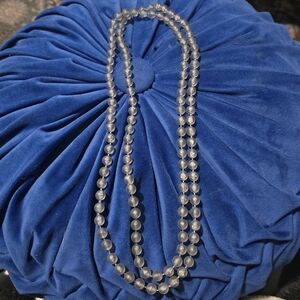 Vintage Clear Blue/Gray Beaded Necklace